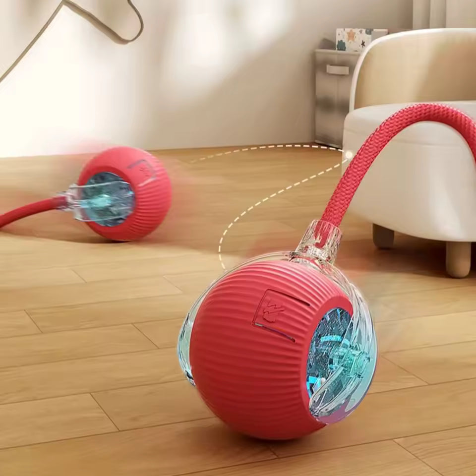 Automatic Moving Cat Toy Ball Smart Cat Toys USB Rechargeable Smart Cat Toys Ball Speedy Tail Cat Toy Cat Interactive Ball Toys