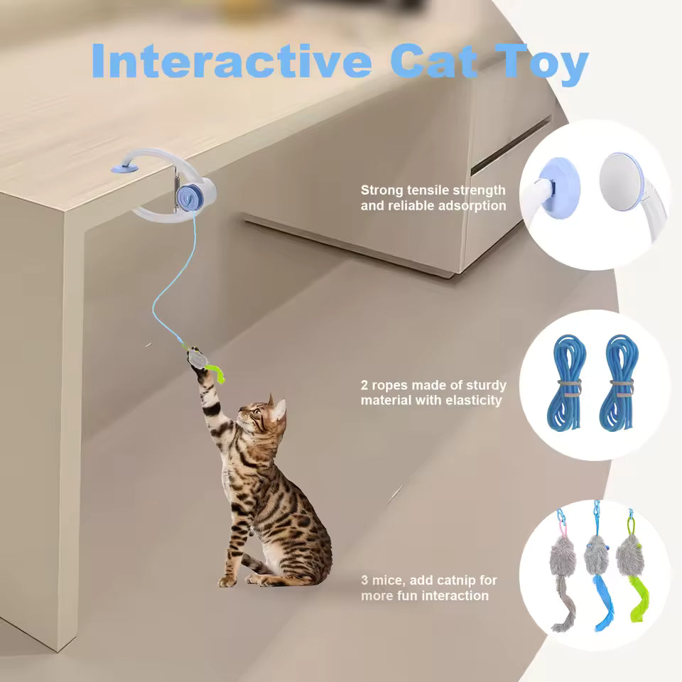 Cat Toys Electric Door Hanging Cat Toy Interactive Cat Toy USB Rechargeable Self Play Toy Retractable Kitten Toys