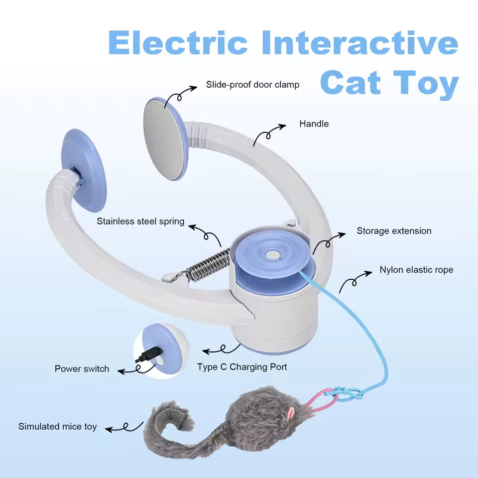 Cat Toys Electric Door Hanging Cat Toy Interactive Cat Toy USB Rechargeable Self Play Toy Retractable Kitten Toys