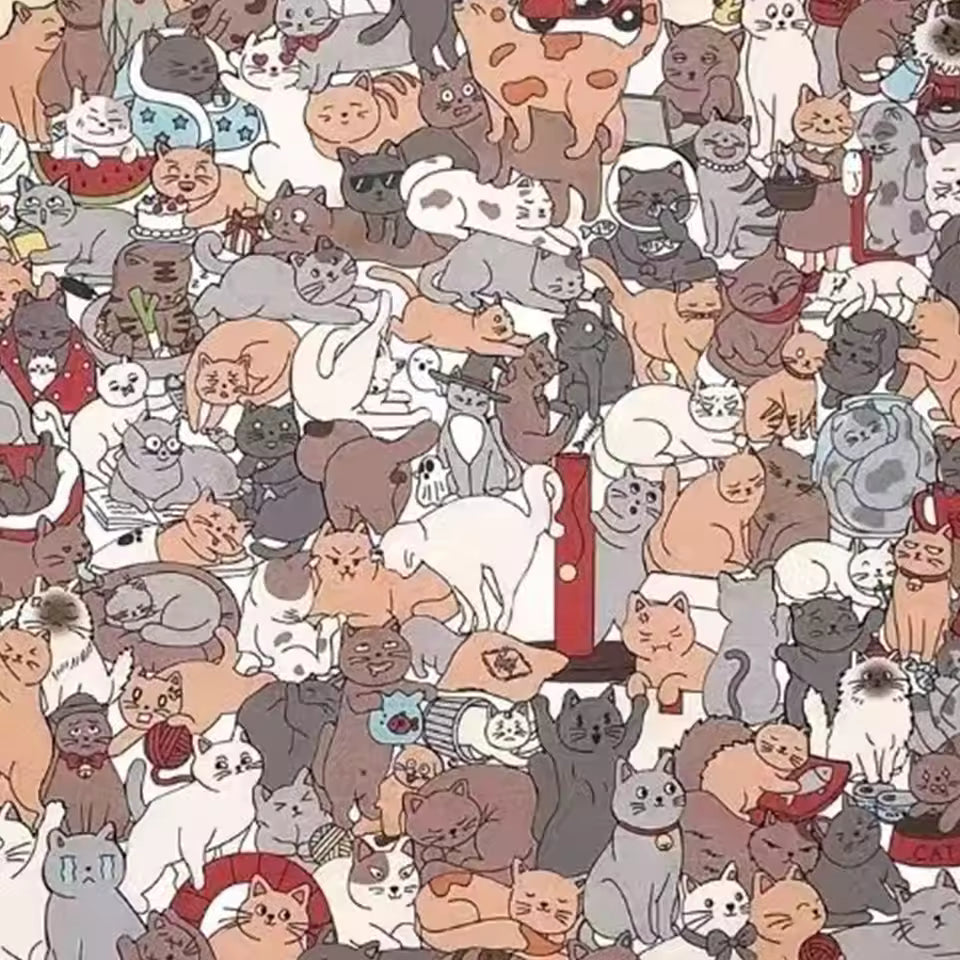 135 PC Cat-shaped Wooden Jigsaw Puzzle Unique Irregular Puzzle Pieces Game Birthday Xmas Gifts for Cat Lovers Home Decorations