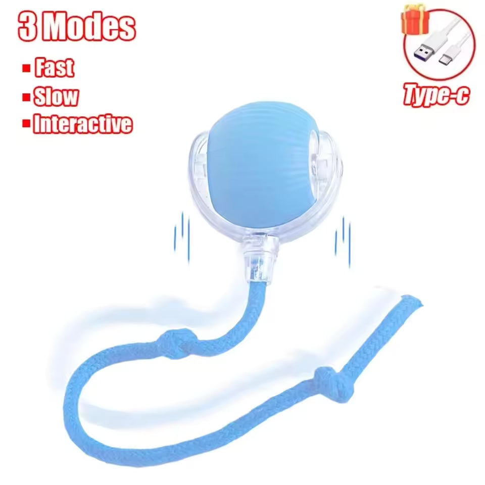 Automatic Moving Cat Toy Ball Smart Cat Toys USB Rechargeable Smart Cat Toys Ball Speedy Tail Cat Toy Cat Interactive Ball Toys